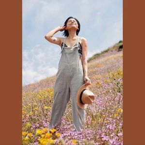 CHARCOAL aerie gauze overalls